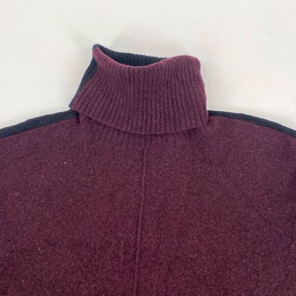 Athleta Merino Transit Merino Wool Blend Turtleneck Sweater Color Block High-low - Picture 4 of 11